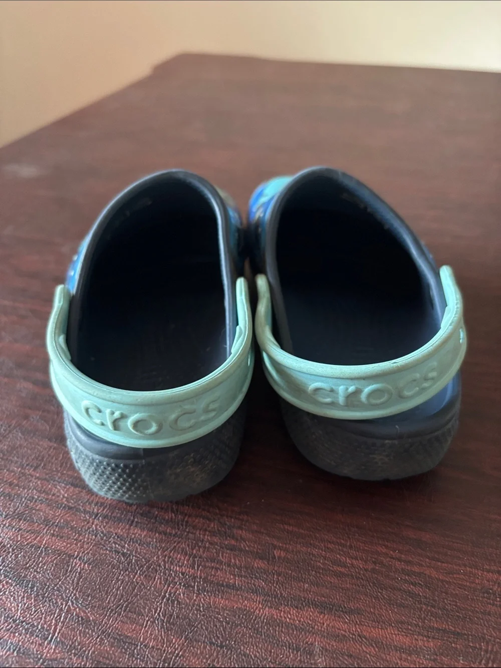 CROCS Kids Shark Clogs in Blue and Light Blue